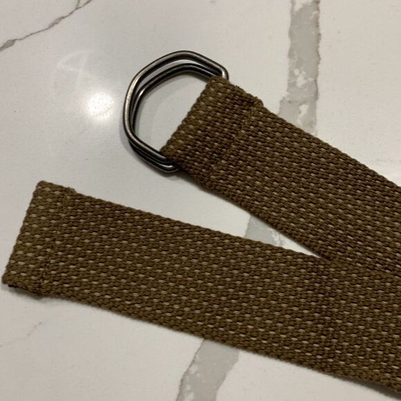 Men’s Weave Canvas Adjustable Belt Silver Hardware Size 36/47” - Picture 2 of 4